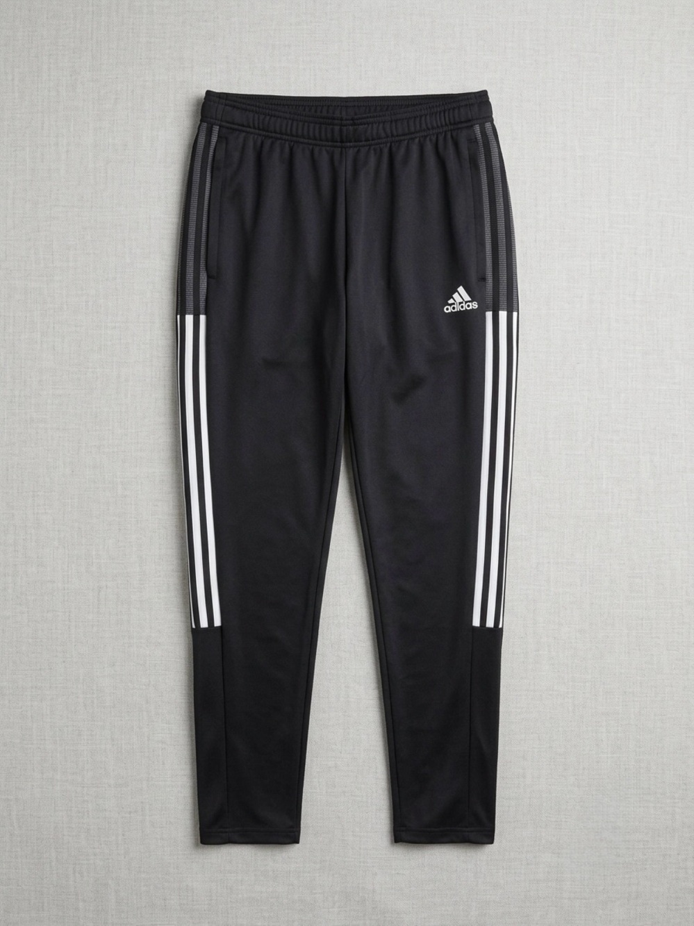 👖2/44$ adidas Black Track Pants with White Stripe Accents